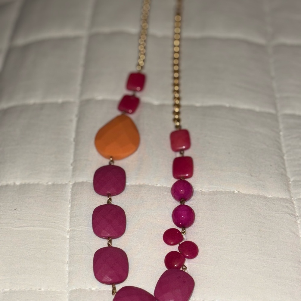 Elegant Pink and Orange Necklace